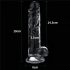 Lovetoy Flawless Clear - su prisegimu, dildo - 19 cm (skaidrus)