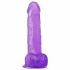 Lovetoy Jelly Studs - tikroviškas dildo su padu - 20cm (violetinis)