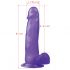 Lovetoy Jelly Studs - tikroviškas dildo su padu - 20cm (violetinis)