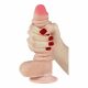 Lovetoy Realistiškas dvigubo sluoksnio dildo su siurbtuku - 18cm (natūralus) 