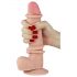 Lovetoy Sliding-Skin - dvigubo sluoksnio siurbtuku dildo - 21cm (natūralus) 