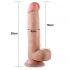 Lovetoy Sliding-Skin - dvigubo sluoksnio siurbtuku dildo - 21cm (natūralus) 