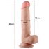 Lovetoy Sliding-Skin - dvigubo sluoksnio siurbtuku dildo - 21cm (natūralus) 