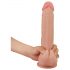 Lovetoy Sliding-Skin - dvigubo sluoksnio prisitvirtinantis dildo - 23 cm (natūralus)