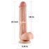 Lovetoy Sliding-Skin - dvigubo sluoksnio pritvirtinamasis dildo - 23cm (natūralus) 