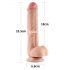 Lovetoy Sliding-Skin - dvigubo sluoksnio prisitvirtinantis dildo - 23 cm (natūralus)