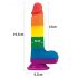 Lovetoy Prider - tikroviškas dildo su sėklidėmis - 20cm (vaivorykštė) 