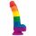 Lovetoy Prider - tikroviškas skystas silikoninis dildo - 19cm (vaivorykštinis)