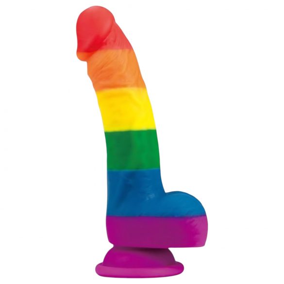 Lovetoy Prider - élethű likvid szilikon dildó - 19cm (szivárvány) 