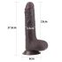 Lovetoy Sliding-Skin - dvigubo sluoksnio siurbiamoji dildo - 18cm (ruda) 