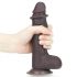 Lovetoy Sliding-Skin - dvigubo sluoksnio siurbiamoji dildo - 18cm (ruda) 