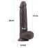 Lovetoy Sliding-Skin - dvigubo sluoksnio su siurbtuku dildo - 23 cm (rudas) 