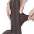 Lovetoy Sliding-Skin - dvigubo sluoksnio su siurbtuku dildo - 23 cm (rudas) 