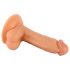 Mr. Rude - tikru prisisiurbiančiu sėklidžiu dildo - 17 cm (natūralus)