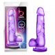 bjours Sweet N Hard 4 - su padu ir sėklidėmis dildo (violetinė) 