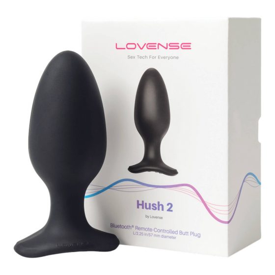 LOVENSE Hush 2 L - įkraunamas mažas analinis vibratorius (57mm) - juodas