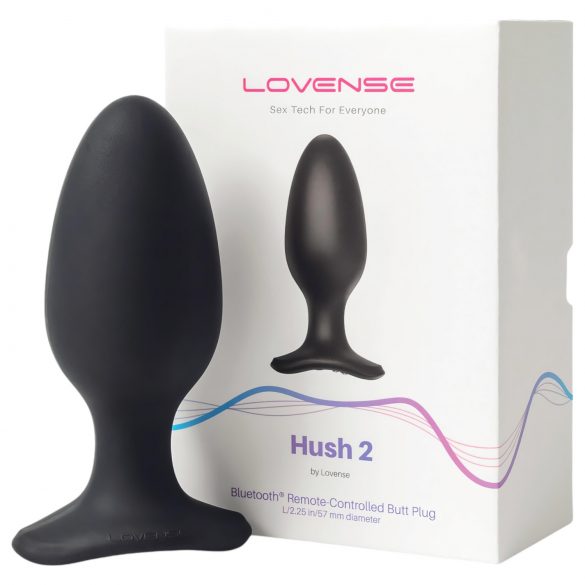 LOVENSE Hush 2 L - įkraunamas mažas analinis vibratorius (57mm) - juodas 