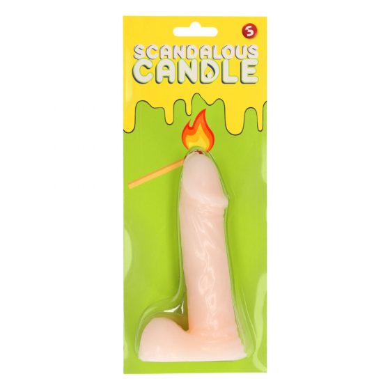 Skandalinga - žvakė - penis su sėklidėmis - natūrali (133g)
