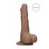 RealRock Dong 8 - tikroviškas, su sėklidėmis dildo (20cm) - tamsus natūralus. 