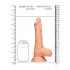 RealRock Dong 9 - natūralus, su sėklidėmis dildo (23 cm) - natūrali spalva 