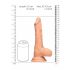 RealRock Dong 9 - natūralus, su sėklidėmis dildo (23 cm) - natūrali spalva 