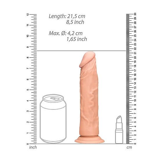 RealRock Dong 8 - realistiškas dildo (20cm) - natūralus
