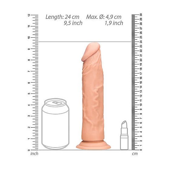RealRock Dong 9 - tikroviškas dildo (23cm) - natūralus