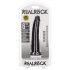 RealRock Slim - su tvirta siurbtuku, realistinis dildo - 15,5 cm (juodas) 