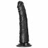 RealRock Slim - su tvirta siurbtuku, realistinis dildo - 15,5 cm (juodas) 