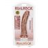 RealRock - vakuuminė natūralaus vaizdo dildo - 15,5cm (tamsus natūralus) 