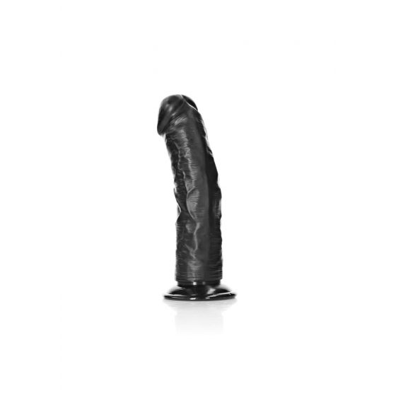 RealRock - realistiškas dildė su siurbtuku - 15,5cm (juodas)