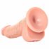 RealRock - realistiškas dildo su tvirtinamu pagrindu ir sėklidėmis - 15,5 cm (natūralus) 