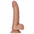 RealRock - tvirtinamas, su sėklidėmis realistiškas dildo - 15,5 cm (tamsiai natūralus) 