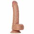 RealRock - tvirtinamas, su sėklidėmis realistiškas dildo - 15,5 cm (tamsiai natūralus) 