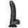 RealRock - prilimpanti realistinė dildo su sėklidėmis - 15,5 cm (juoda) 