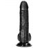 RealRock - prilimpanti realistinė dildo su sėklidėmis - 15,5 cm (juoda) 