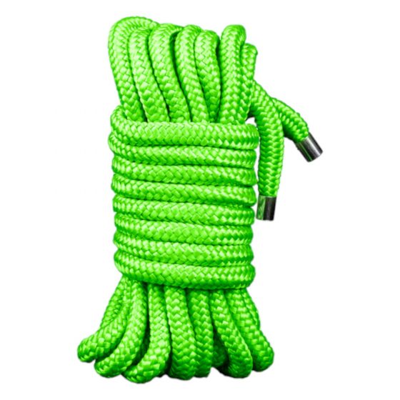 Ouch! - švytinti bondage virvė - 10m (žalia)