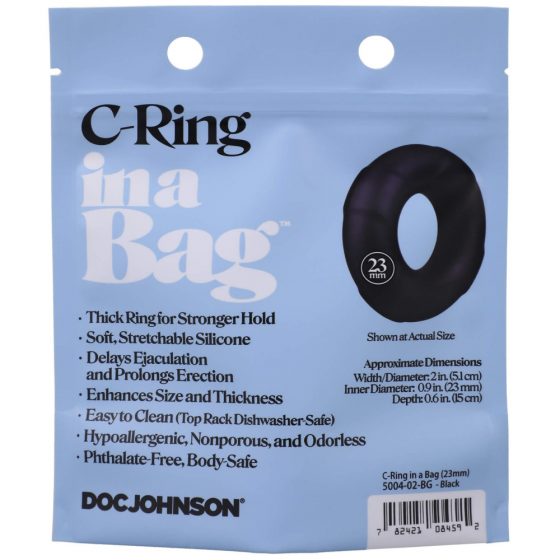 Doc Johnson silikoninis penio žiedas (juodas)