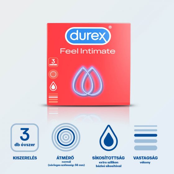 Durex Feel Intimate - plonas prezervatyvas (3 vnt)