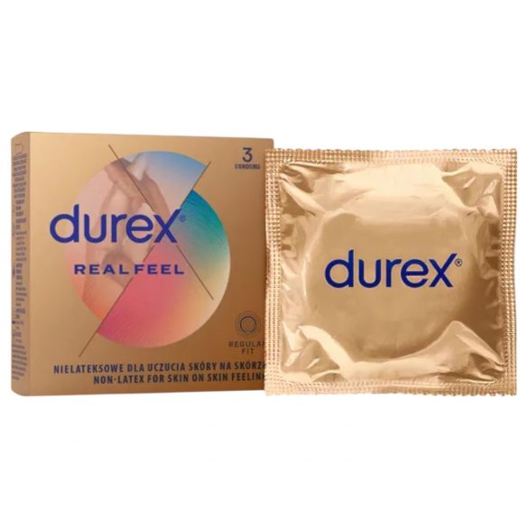 Durex Real Feel - lateksas nebrezentis prezervatyvas (3 vnt.)