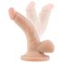 Dr. Skin 4 - prilimpantis, su sėklidėmis realistiškas dildo - natūralus (12 cm) 