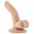 Dr. Skin 4 - prilimpantis, su sėklidėmis realistiškas dildo - natūralus (12 cm) 