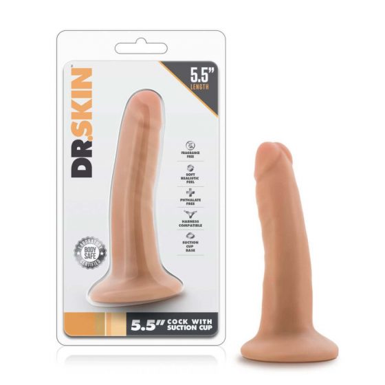 Dr. Skin 5,5 - siurbtukas realistiškas dildo - natūralus (14cm)