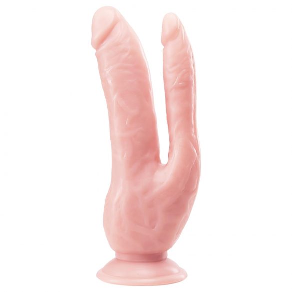 Dr. Skin 8 – natūralios spalvos dvigubas siurbtukas dildo