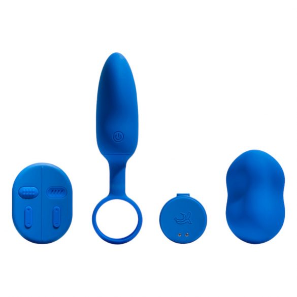 Platanomelón Mobi - wireless vibrator set with battery - 2 pieces (blue) 