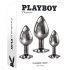 Playboy - analinių dildo rinkinys - 3 dalių (sidabrinis)