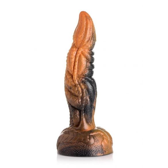 Creature Cocks Plėšiklis - tekstūruotas silikoninis dildo - 20 cm (oranžinis) 