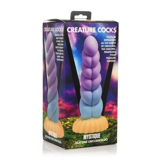 Creature Cocks Mystique - Vienaragio dildo - 21cm (violetinė-geltonas)