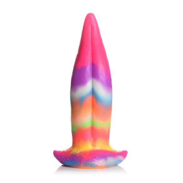 Creature Cocks liežuvis - šviečiantis silikoninis dildo - 21 cm (vaivorykštės spalvos) 