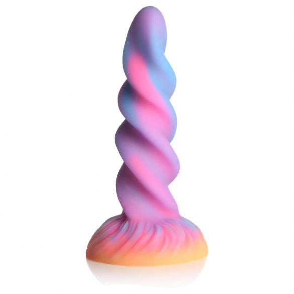 Žėrintis vienaragio dildo (violetinė-rožinė) 